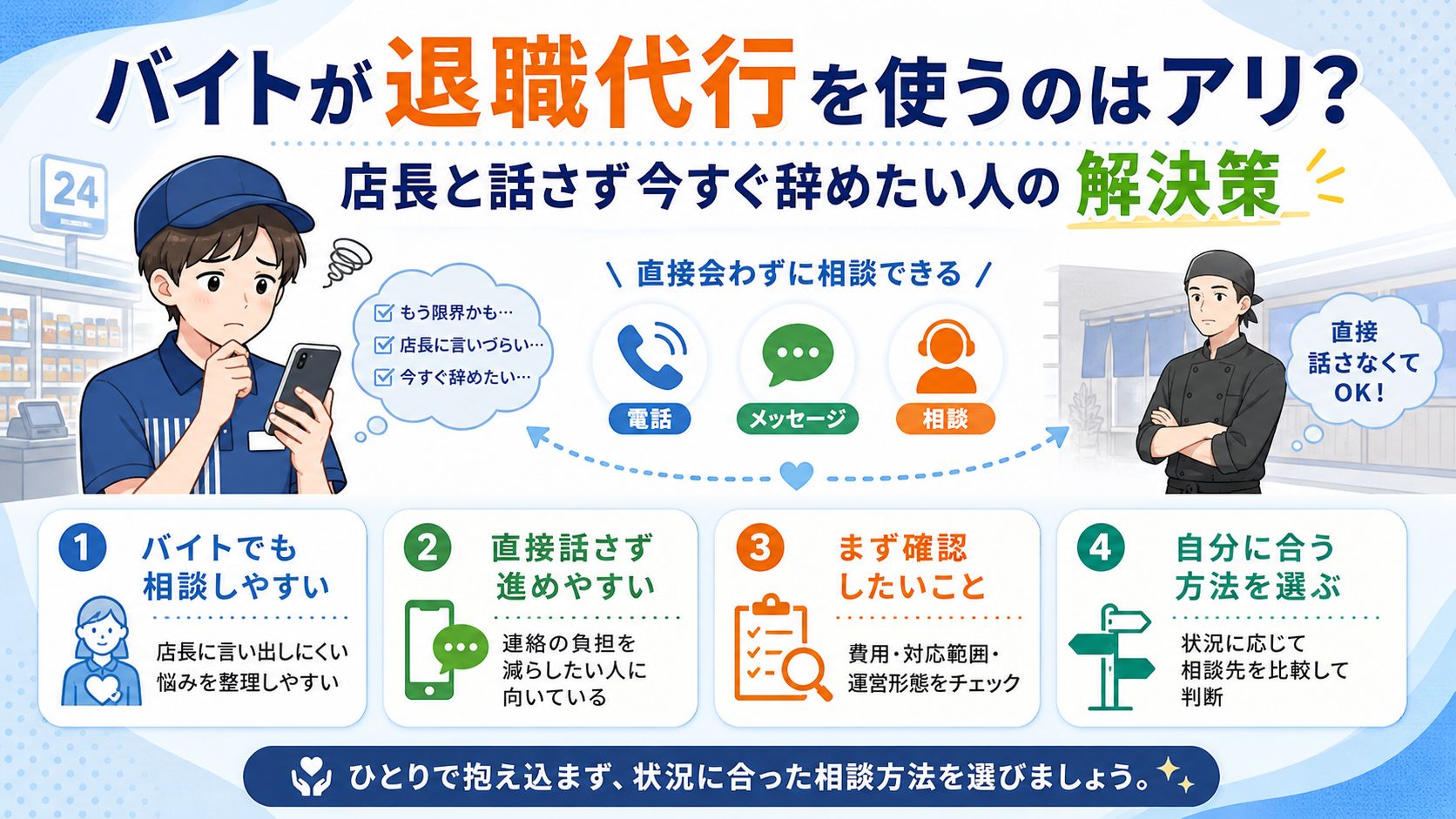 バイトが退職代行を使うのはあり