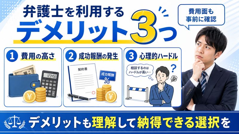 弁護士を利用するデメリット3つ